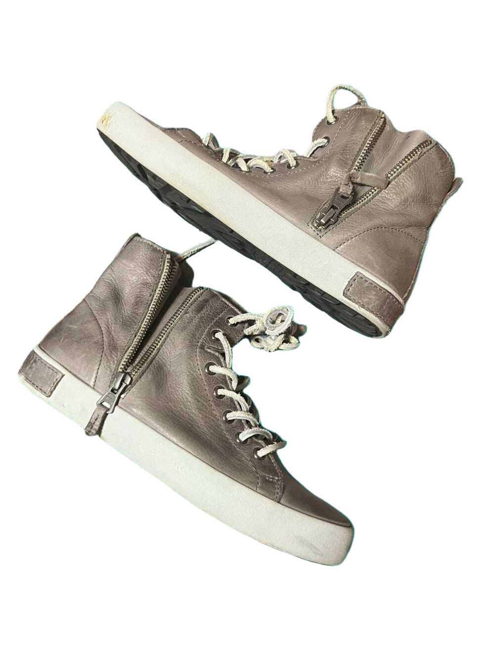 BLACKSTONE Silver Leather High Top Sneakers